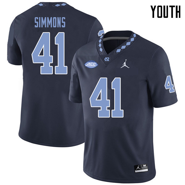 Jordan Brand Youth #41 Brian Simmons North Carolina Tar Heels College Football Jerseys Sale-Navy